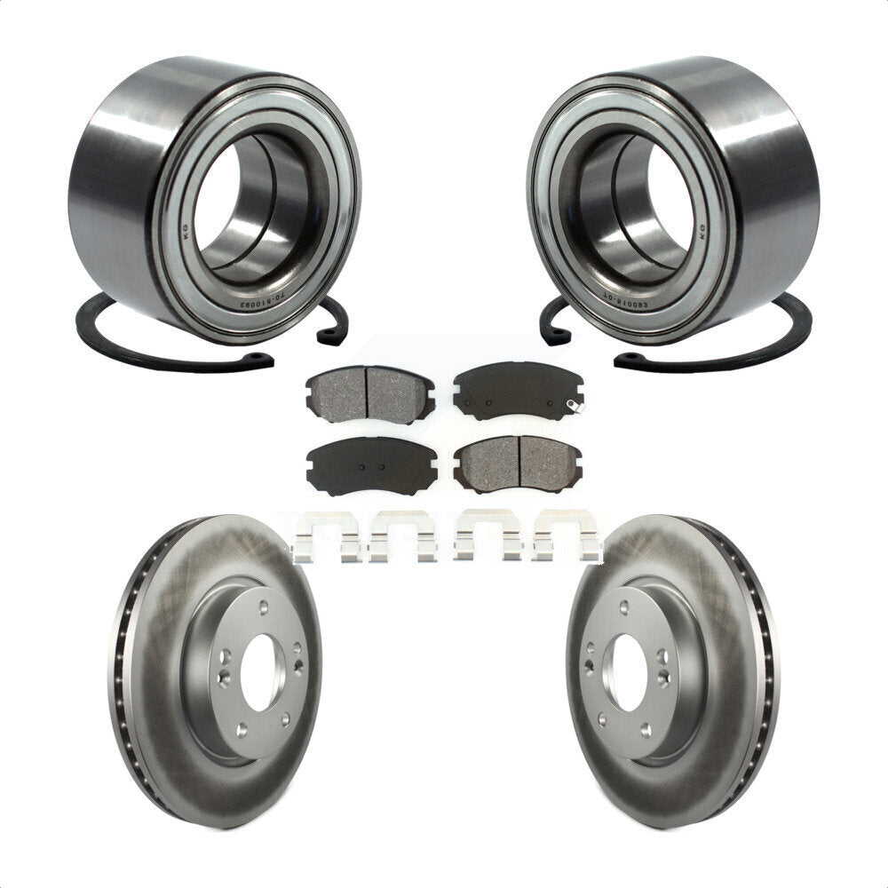 Wheel Bearing Coated Disc Brake Rotors And Pads Front Kit For 2012-2013 Kia Soul