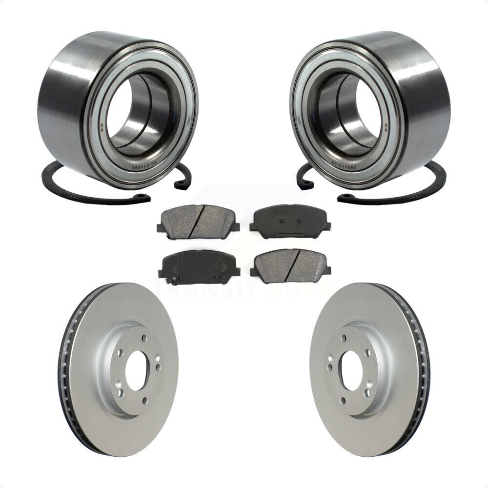 Wheel Bearing Coated Brake Rotor Pad Front Kit For Hyundai Veloster Turbocharged
