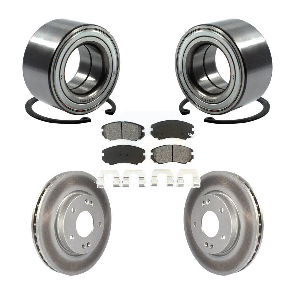 Wheel Bearing Coated Disc Brake Rotors And Pads Front Kit For Hyundai Elantra