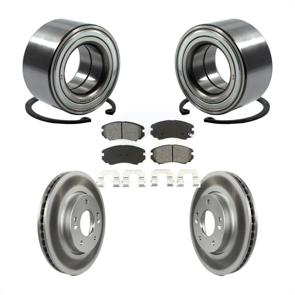 Wheel Bearing Coated Disc Brake Rotor Pads Front Kit For 2010-2011 Kia Soul 2.0L