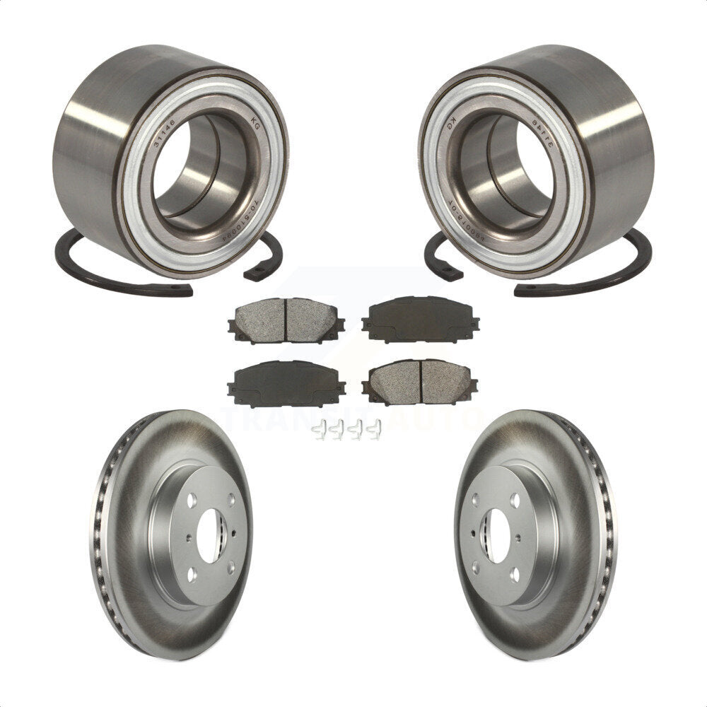 Wheel Bearing Coated Brake Rotor Pad Front Kit For Toyota Yaris Prius C Scion iQ