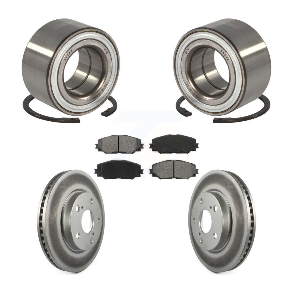 Wheel Bearing Coated Disc Brake Rotor Pad Front Kit For 2017-2018 Toyota Prius V