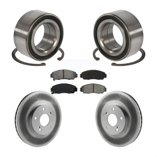Wheel Bearing Coated Disc Brake Rotor & Pad Front Kit For Honda Accord Acura TSX