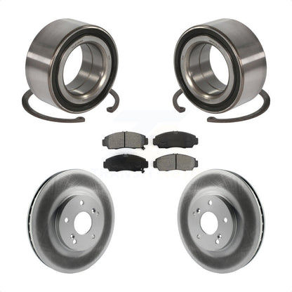 Wheel Bearing Coated Disc Brake Rotor & Pad Front Kit For Honda Accord Acura TSX