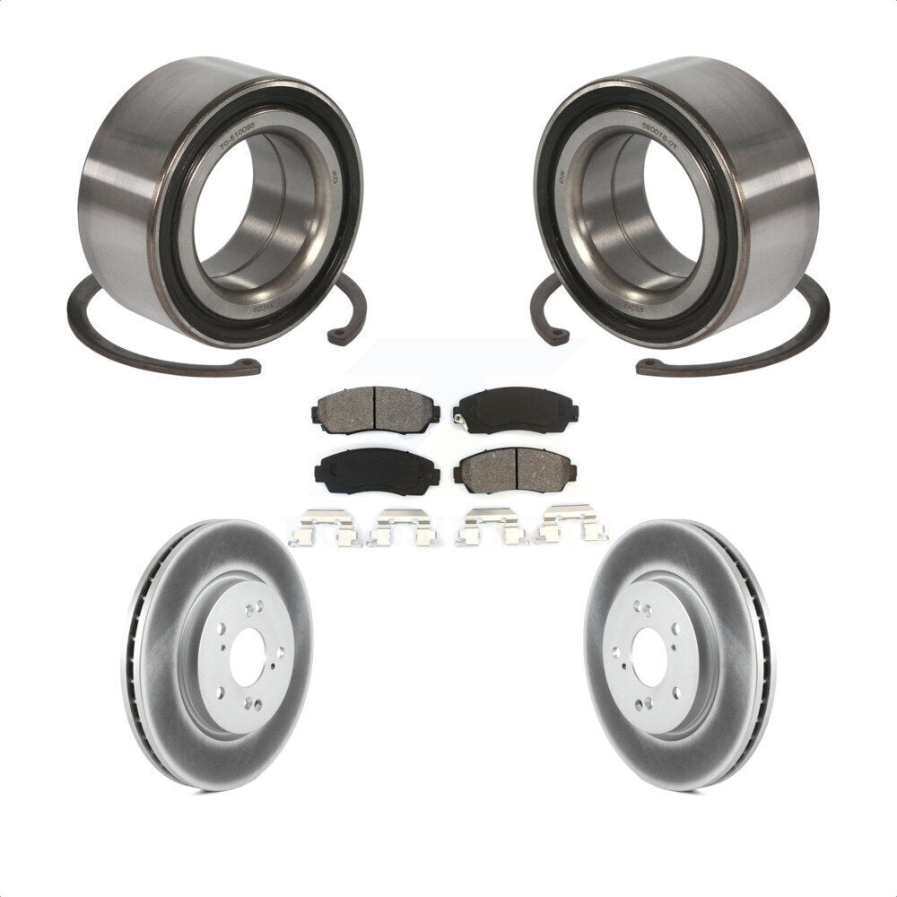 Wheel Bearing Coated Disc Brake Rotor & Pad Front Kit For Honda Accord Crosstour