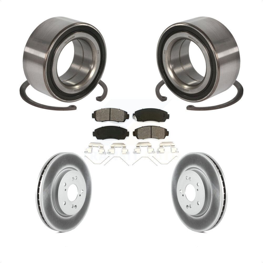 Wheel Bearing Coated Disc Brake Rotor & Pad Front Kit For Honda Crosstour Accord