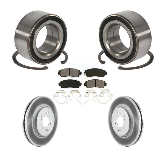 Wheel Bearing Coated Disc Brake Rotor & Pad Front Kit For Honda Crosstour Accord