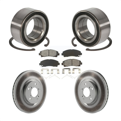 Wheel Bearing Coated Disc Brake Rotors And Pads Front Kit For 2009-2014 Acura TL