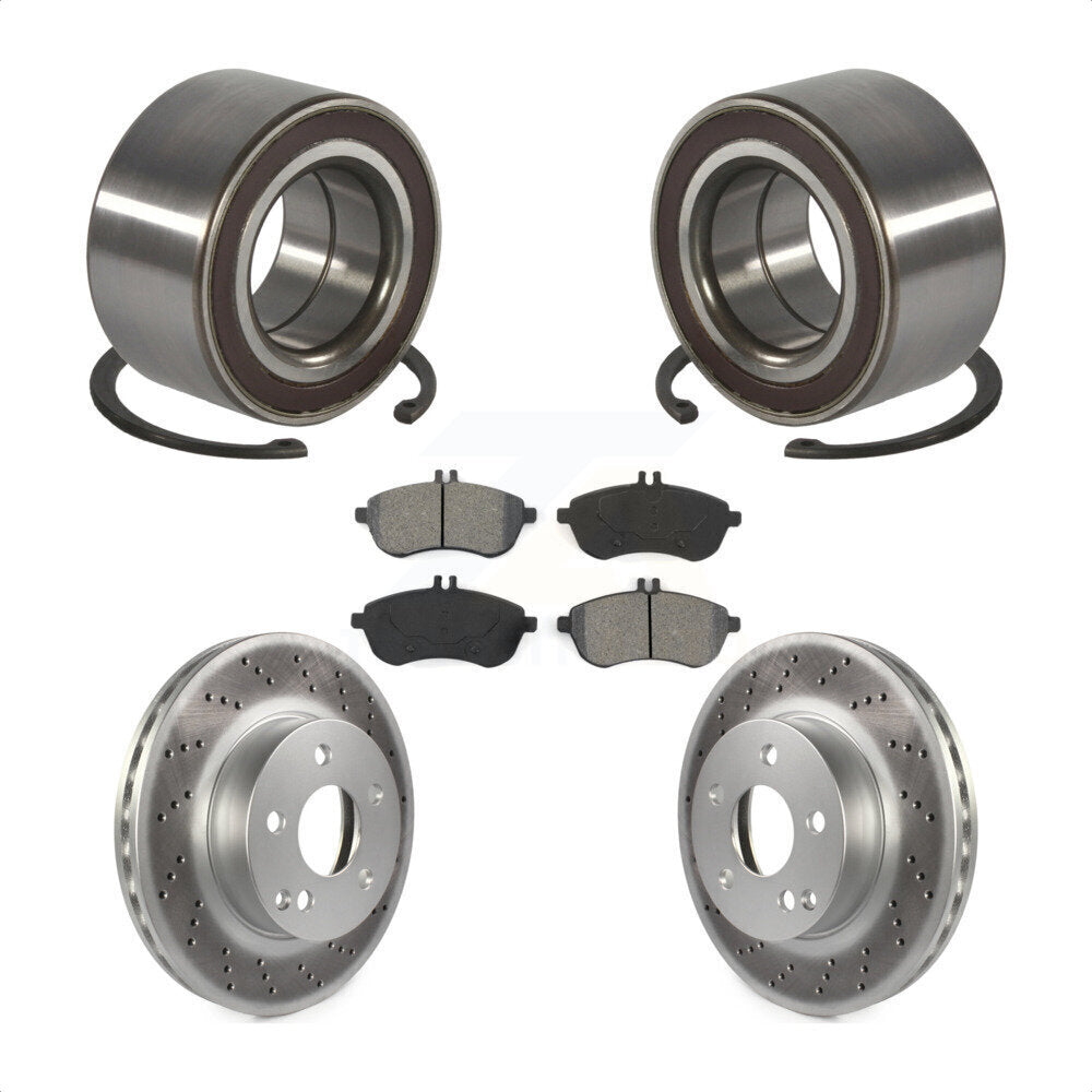 Wheel Bearing Coated Disc Brake Rotors And Pads Front Kit For Mercedes-Benz C300