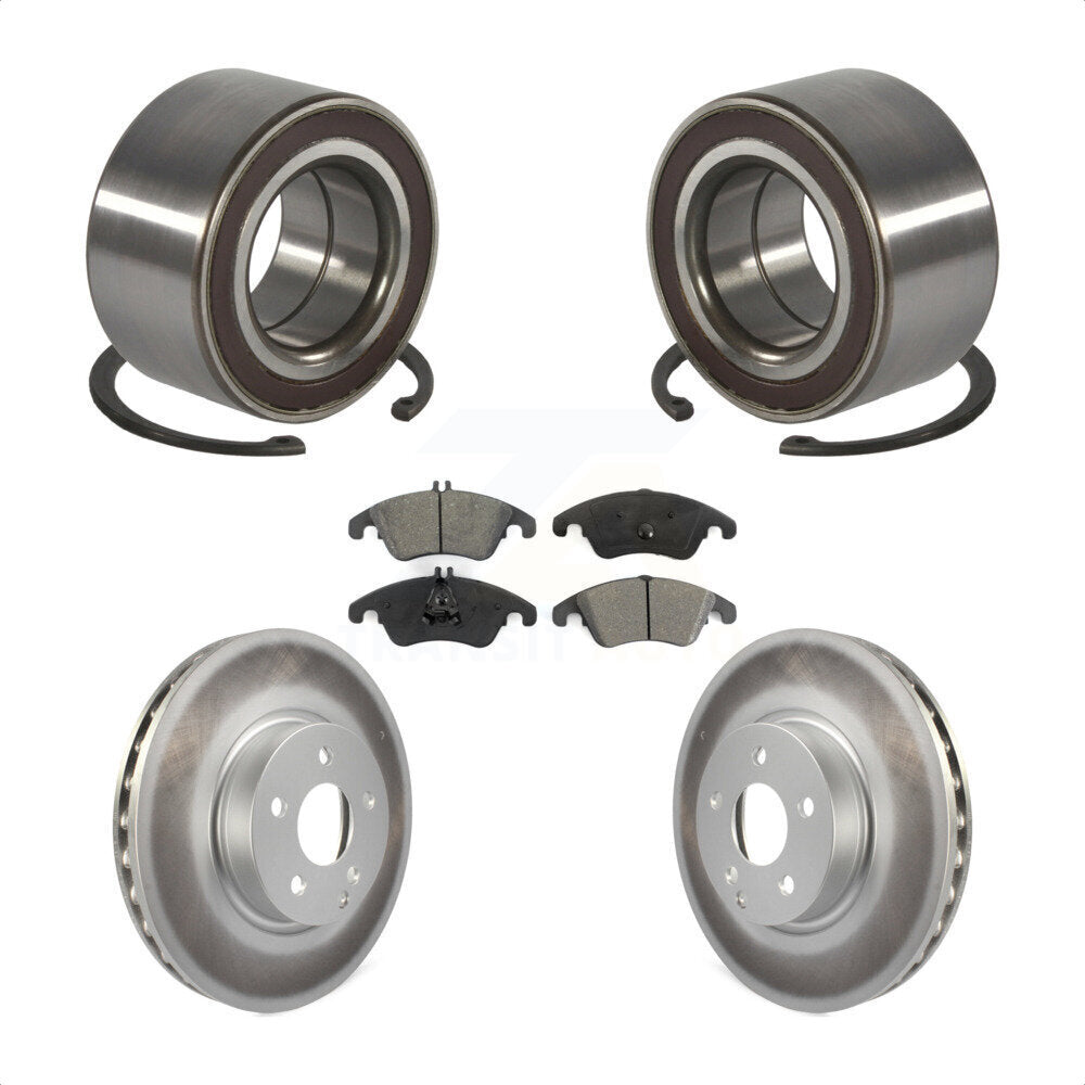 Wheel Bearing Coated Brake Rotor Pads Front Kit For Mercedes-Benz C300 E350 C350