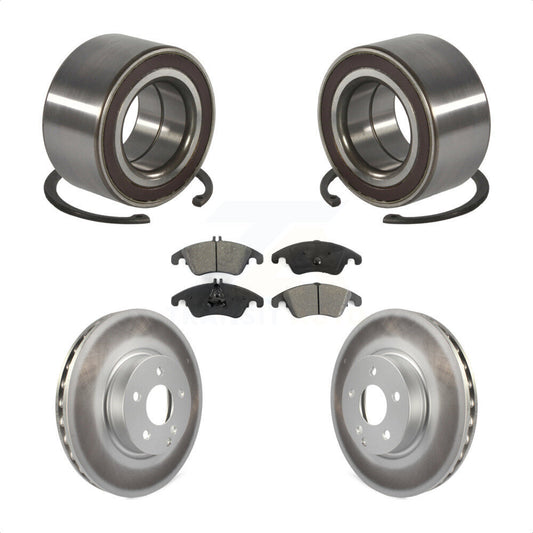 Wheel Bearing Coated Brake Rotor Pads Front Kit For Mercedes-Benz C300 E350 C350