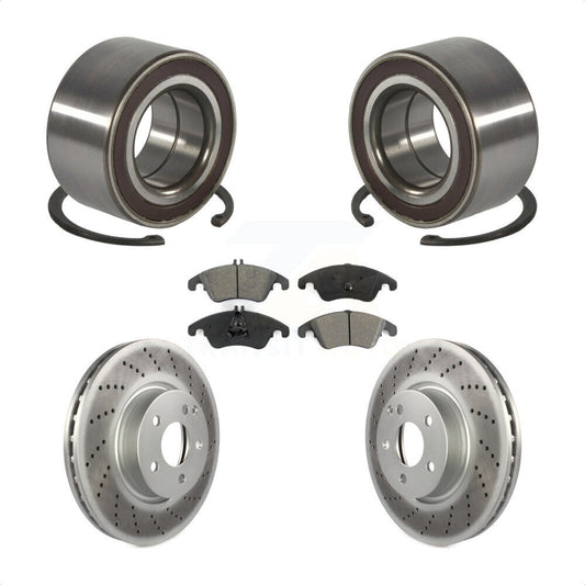 Wheel Bearing Coated Brake Rotor Pads Front Kit For Mercedes-Benz C300 E350 C350