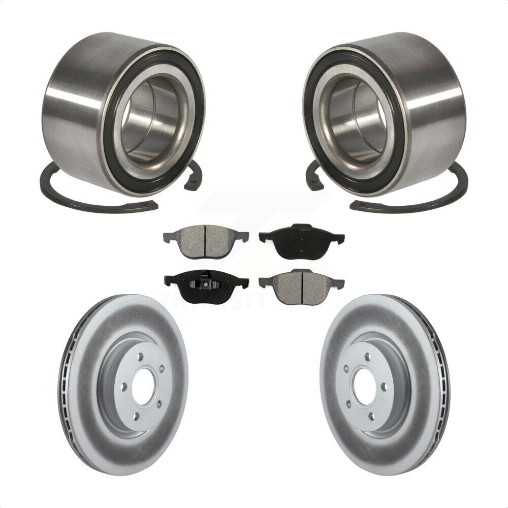 Wheel Bearing Coated Disc Brake Rotor And Pad Front Kit For Ford Transit Connect