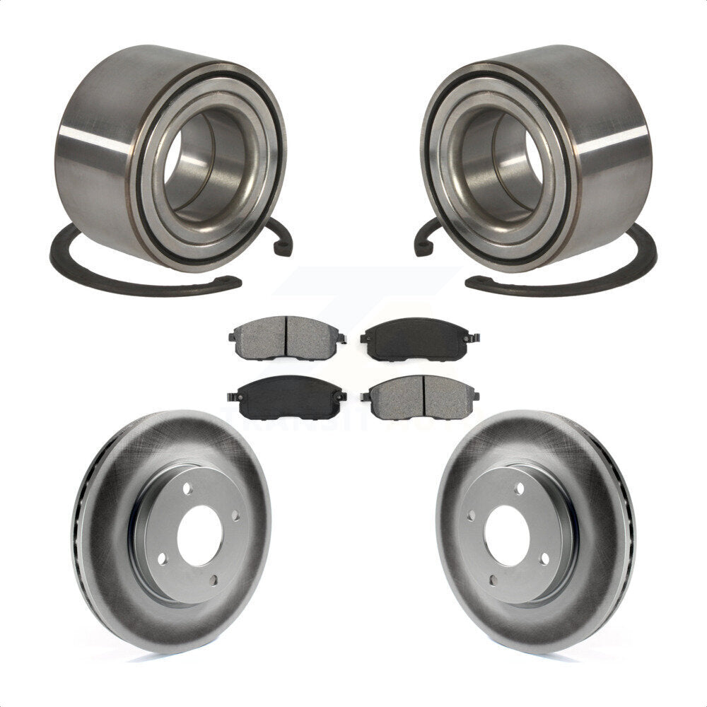 Wheel Bearing Coated Brake Rotor & Pad Front Kit For 2010-2011 Nissan Versa 1.8L