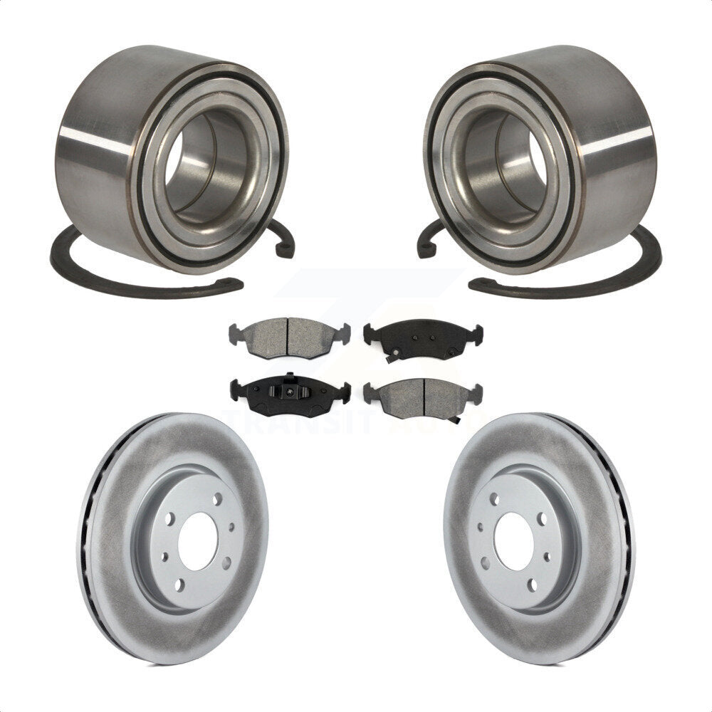Wheel Bearing Coated Disc Brake Rotors And Pads Front Kit For Fiat 500
