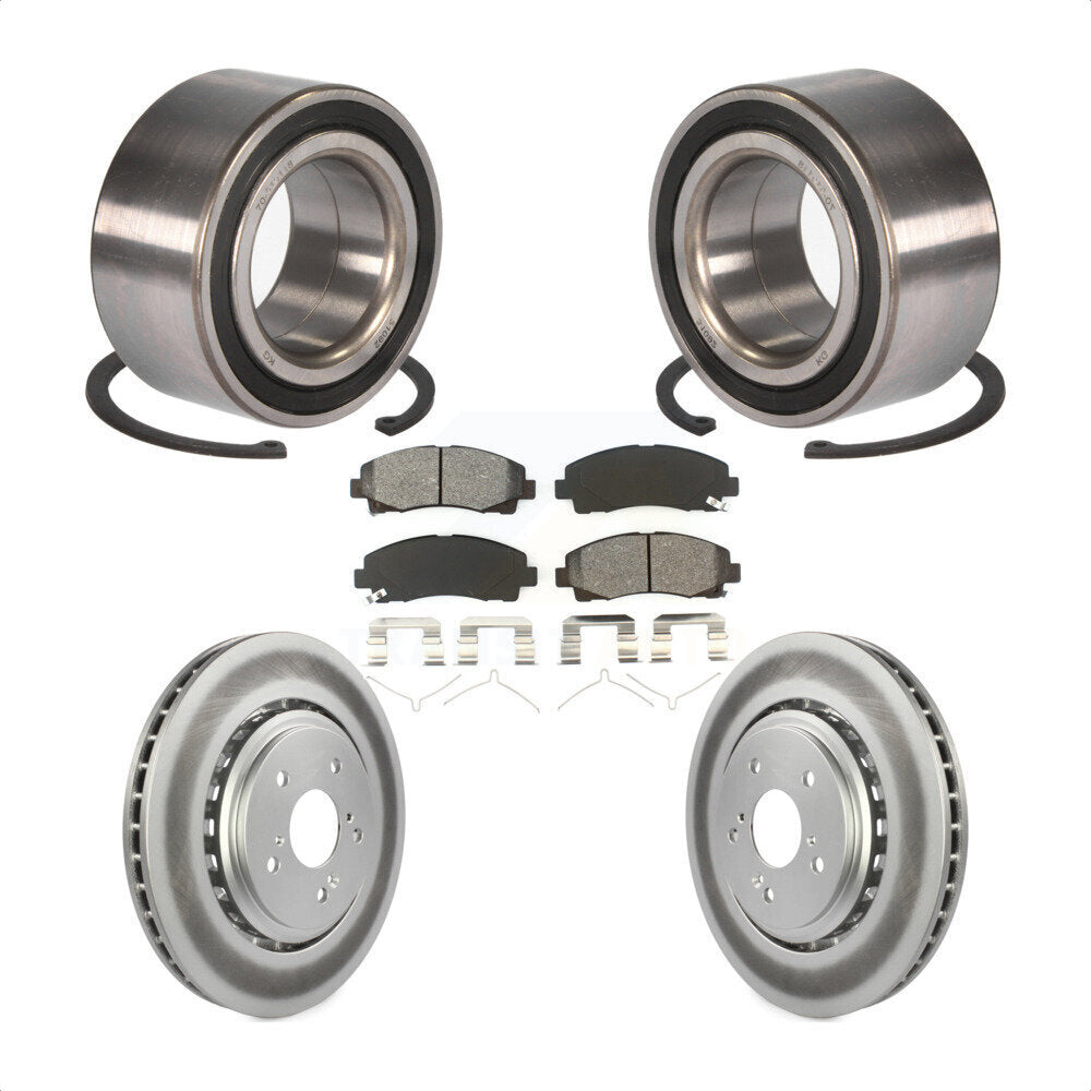 Wheel Bearing Coated Disc Brake Rotor And Pads Front Kit For 2015-2020 Acura TLX