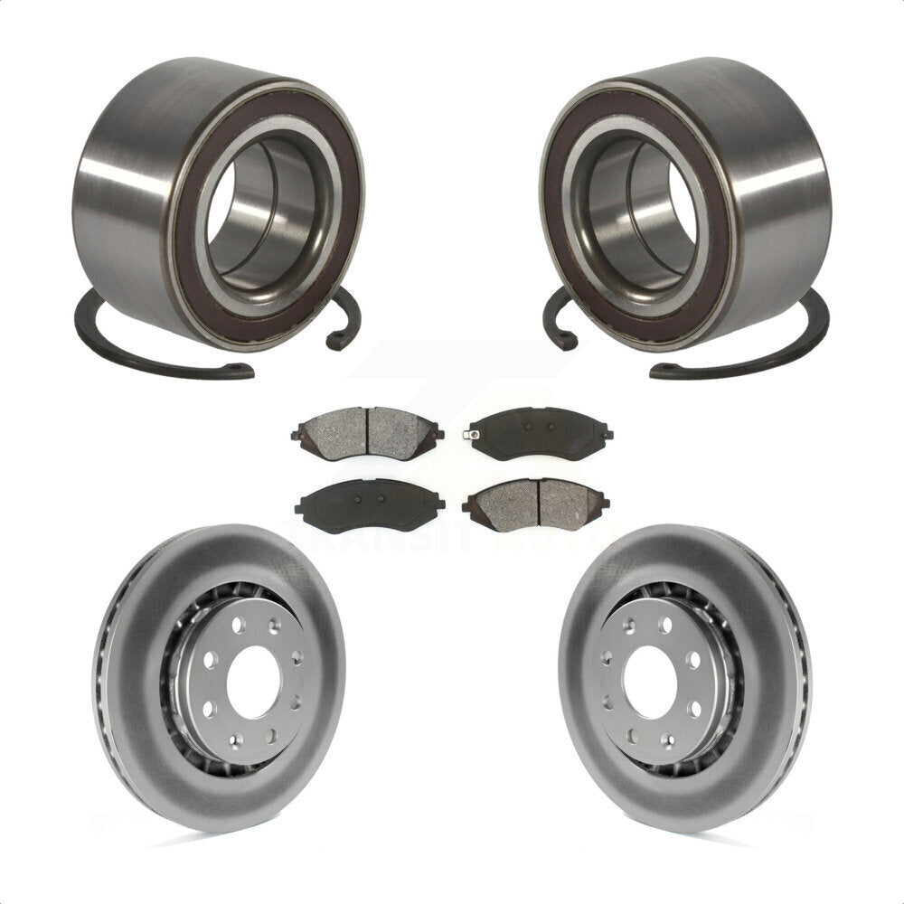Wheel Bearing Coated Brake Rotor Pads Front Kit For 2014-2016 Chevrolet Spark EV