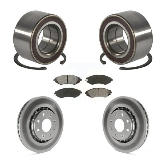 Wheel Bearing Coated Brake Rotor Pads Front Kit For 2014-2016 Chevrolet Spark EV