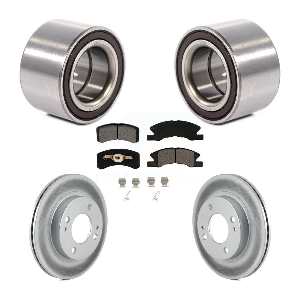 Wheel Bearing Coated Brake Rotor & Pad Front Kit For 2014-2015 Mitsubishi Mirage