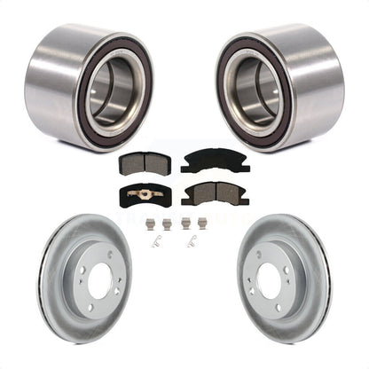 Wheel Bearing Coated Brake Rotor & Pad Front Kit For 2014-2015 Mitsubishi Mirage