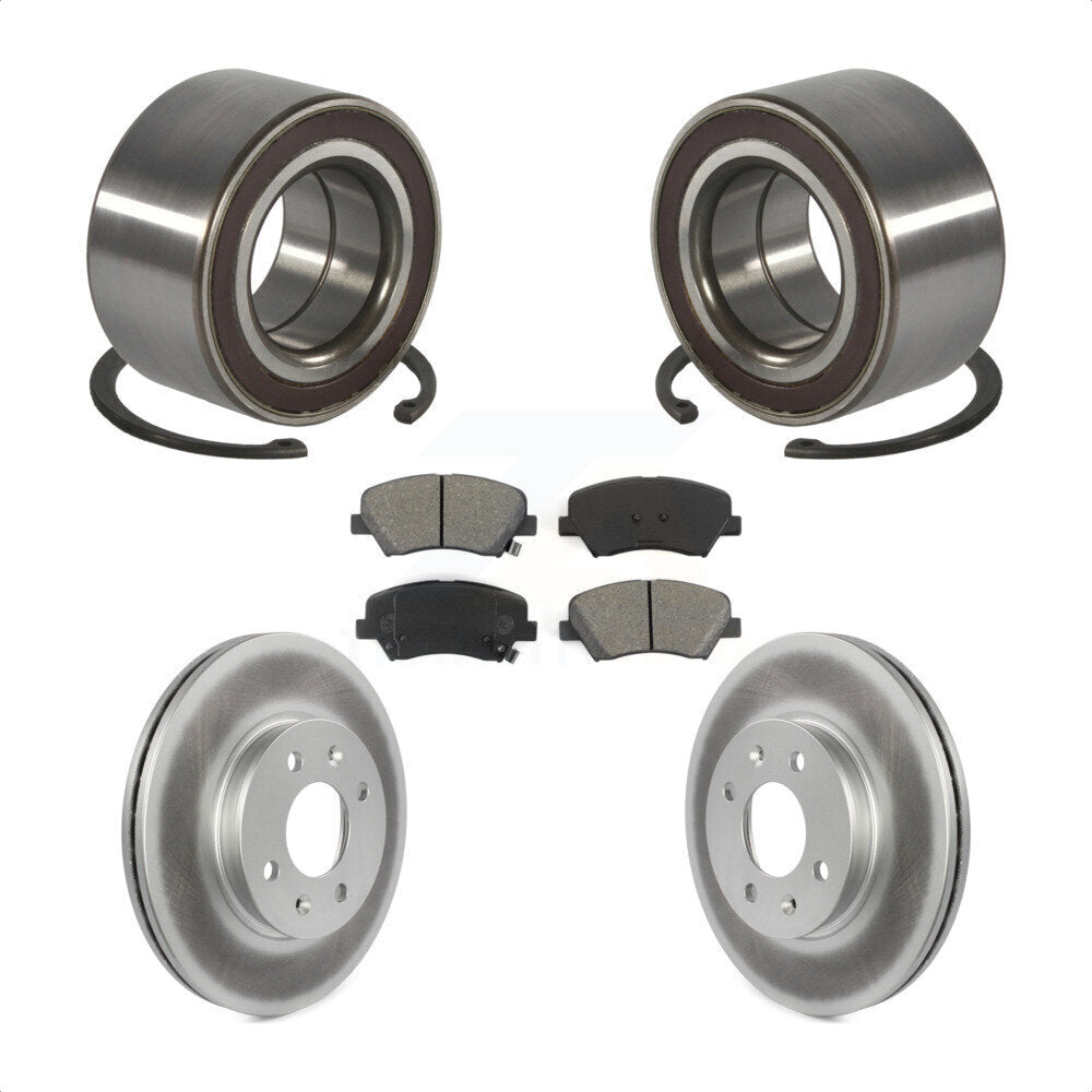 Wheel Bearing Coated Disc Brake Rotors And Pads Front Kit For Kia Rio