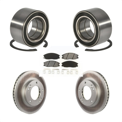 Wheel Bearing Coated Disc Brake Rotor & Pads Front Kit For 2003-2006 Kia Sorento