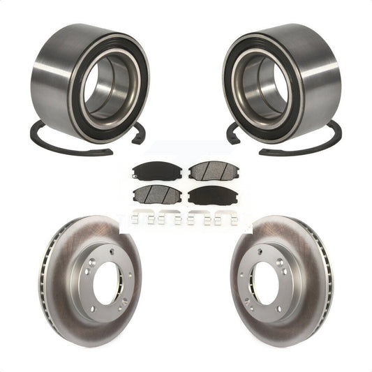 Wheel Bearing Coated Disc Brake Rotor & Pads Front Kit For 2003-2006 Kia Sorento