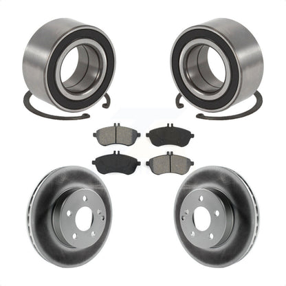 Wheel Bearing Coated Disc Brake Rotor & Pad Front Kit For Mercedes-Benz C250 AWD