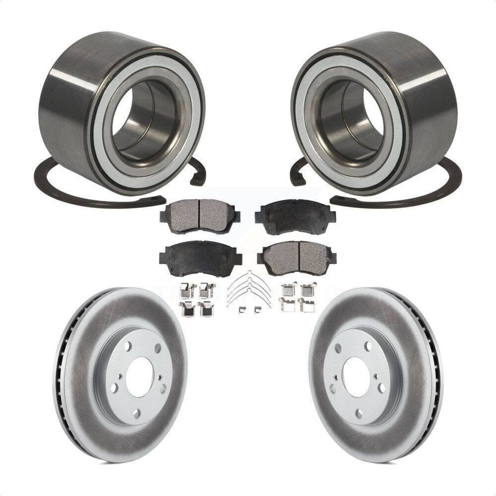 Wheel Bearing Coated Brake Rotor & Pads Front Kit For Toyota Camry Sienna Avalon