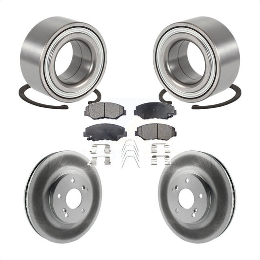 Wheel Bearing Coated Disc Brake Rotor & Pads Front Kit For 2003-2004 Honda Pilot