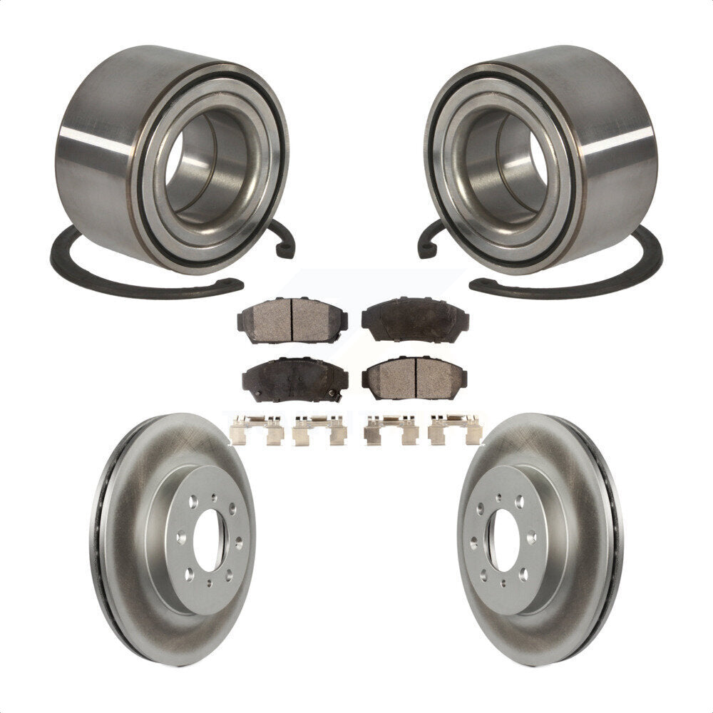 Wheel Bearing Coated Disc Brake Rotor And Ceramic Pads Front Kit For Honda Civic