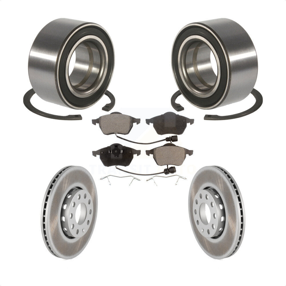 Wheel Bearing Coated Disc Brake Rotor And Pads Front Kit For Audi A6 Quattro 100