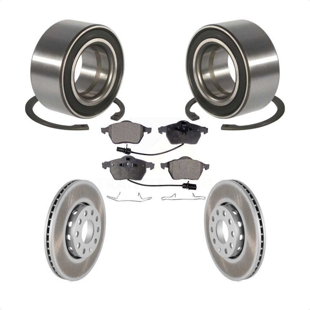Wheel Bearing Coated Brake Rotor Pads Front Kit For Volkswagen Passat Audi A4 A6