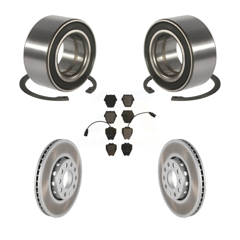 Wheel Bearing Coated Brake Rotor & Pad Front Kit For 2002 Volkswagen Passat 2.8L