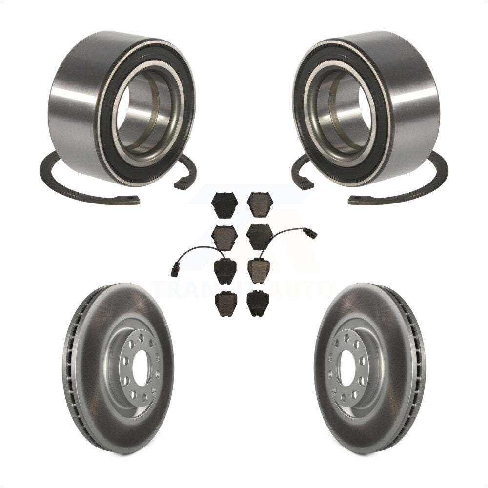 Wheel Bearing Coated Disc Brake Rotor And Pad Front Kit For 2000-2001 Audi S4 A4