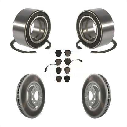 Wheel Bearing Coated Disc Brake Rotor And Pad Front Kit For 2000-2001 Audi S4 A4