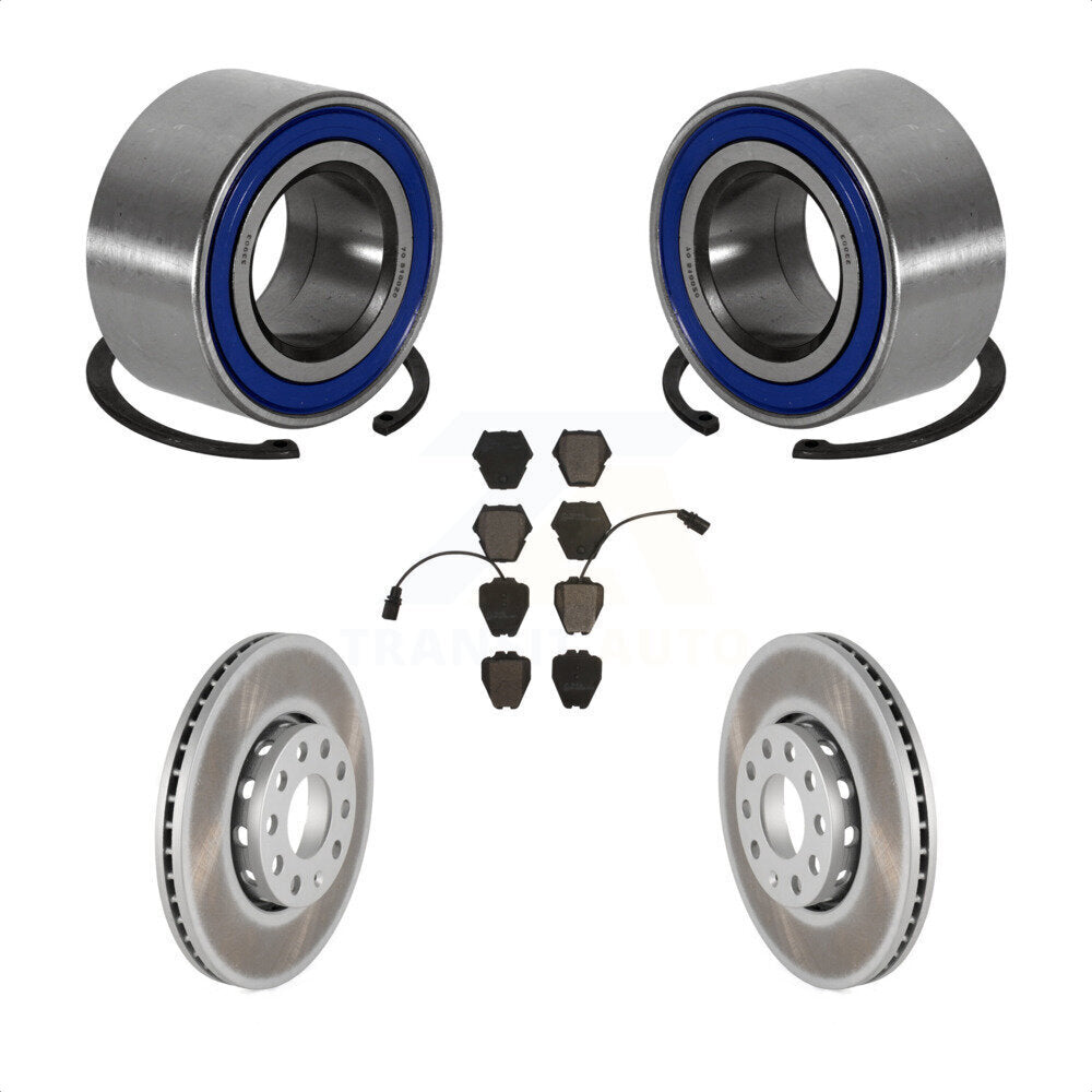 Wheel Bearing Coated Brake Rotor & Pad Front Kit For 2002 Volkswagen Passat 1.8L