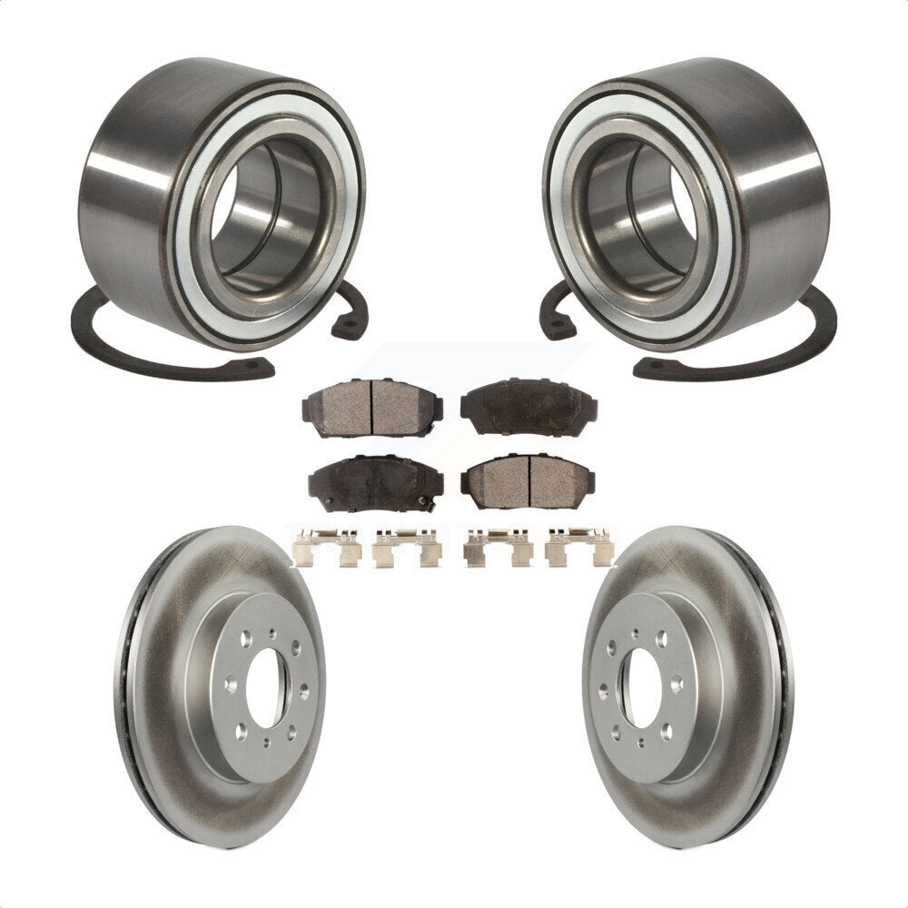 Wheel Bearing Coated Brake Rotor And Pad Front Kit For Acura Integra Honda Civic