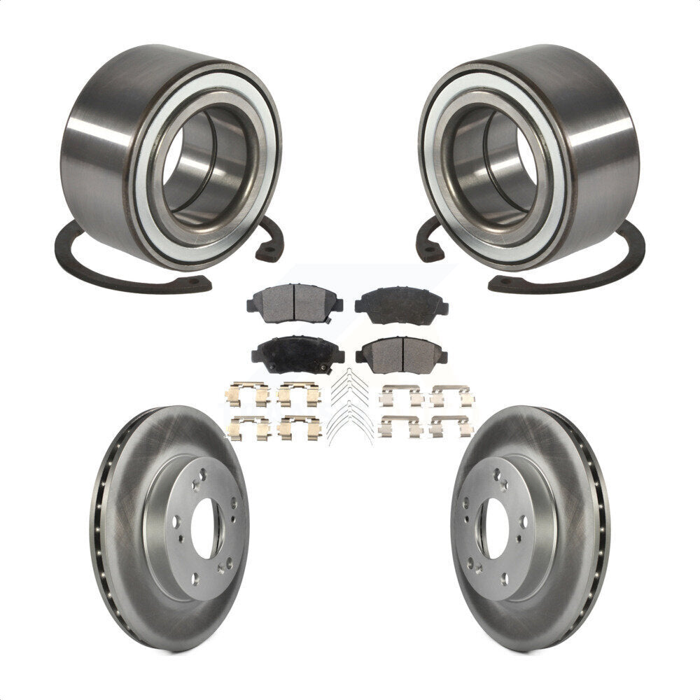 Wheel Bearing Coated Disc Brake Rotor And Pad Front Kit For 2004 Honda Civic SiR