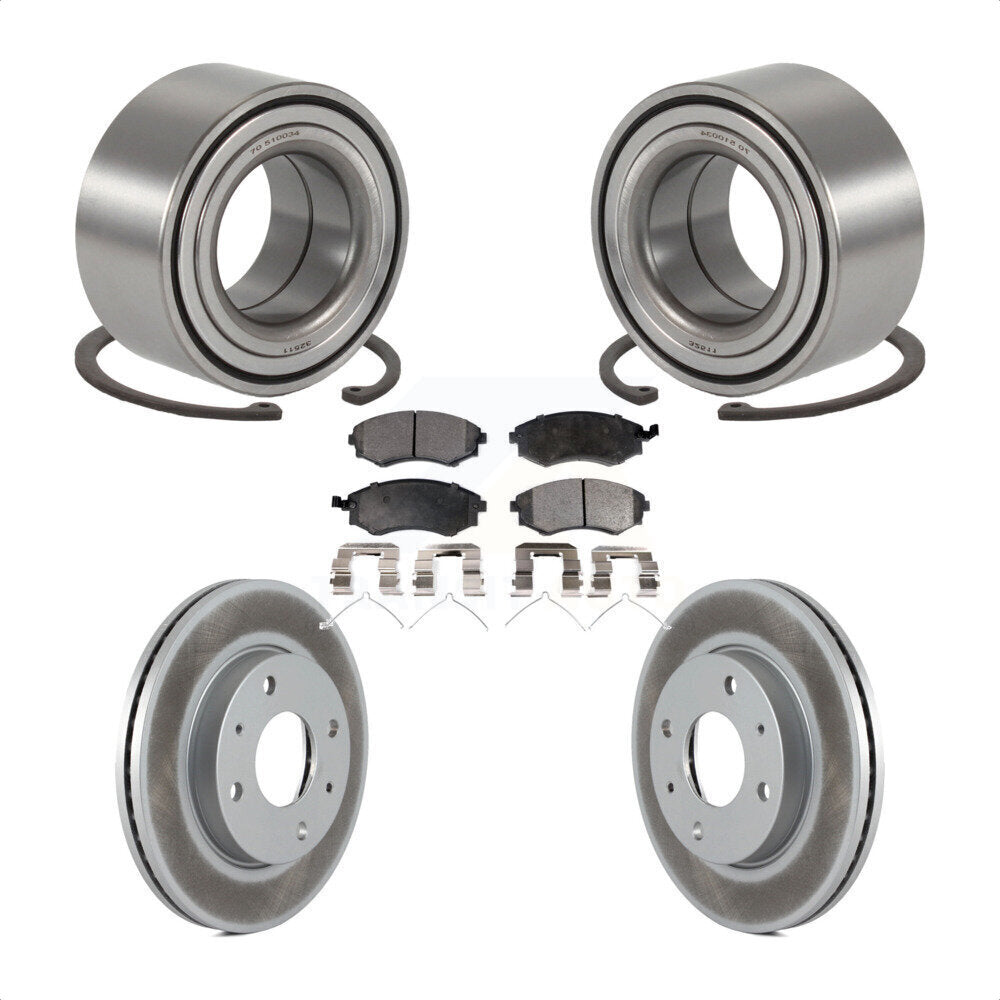 Wheel Bearing Coated Disc Brake Rotors And Pads Front Kit For Hyundai Sonata
