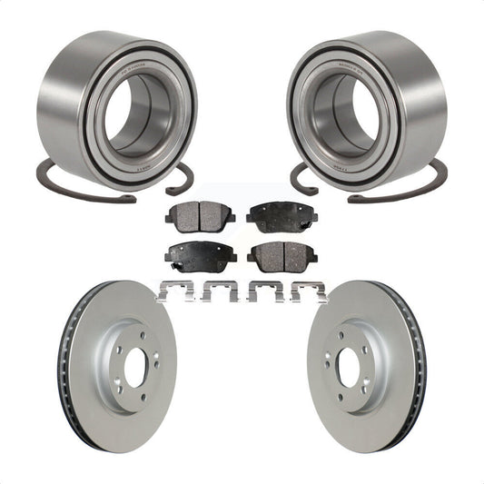 Wheel Bearing Coated Brake Rotor And Pad Front Kit For Hyundai Sonata Kia Optima