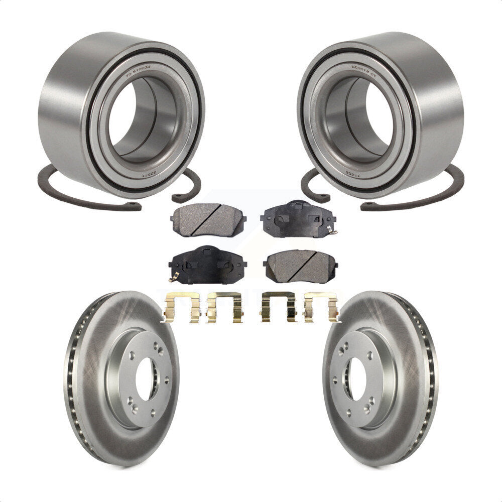Wheel Bearing Coated Disc Brake Rotor And Pads Front Kit For 2007-2009 Kia Rondo