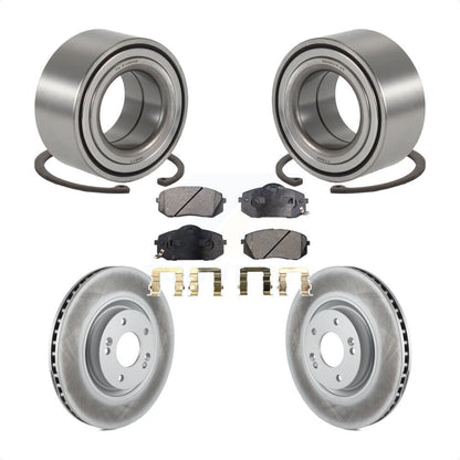 Wheel Bearing Coated Brake Rotor & Pads Front Kit For Hyundai Tucson Kia Cadenza