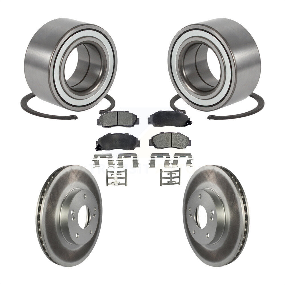 Wheel Bearing Coated Brake Rotor & Pad Front Kit For 1998-2002 Honda Accord 3.0L