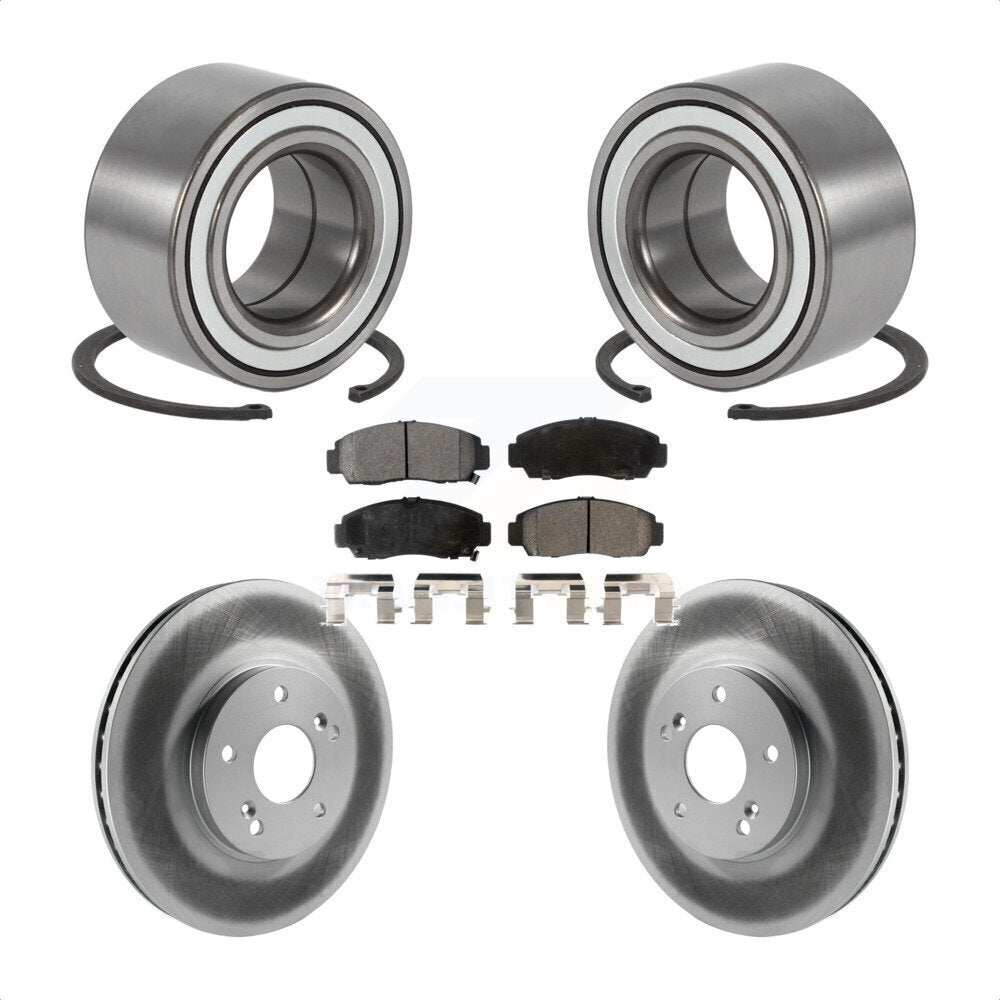 Wheel Bearing Coated Disc Brake Rotor And Ceramic Pads Front Kit For Acura TL CL