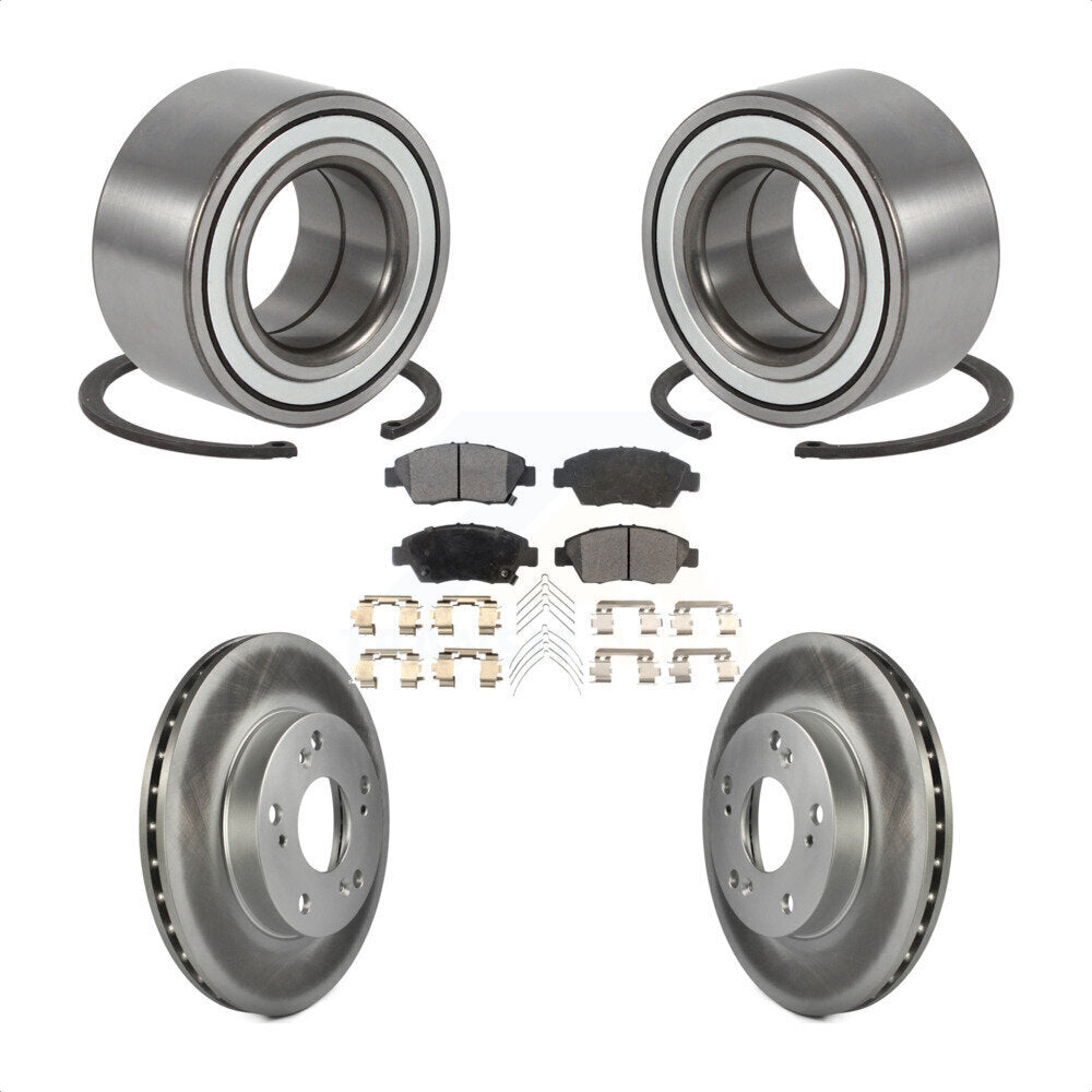 Wheel Bearing Coated Disc Brake Rotor & Pads Front Kit For Honda Civic Acura RSX