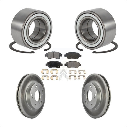 Wheel Bearing Coated Disc Brake Rotor & Pads Front Kit For Honda Civic Acura RSX