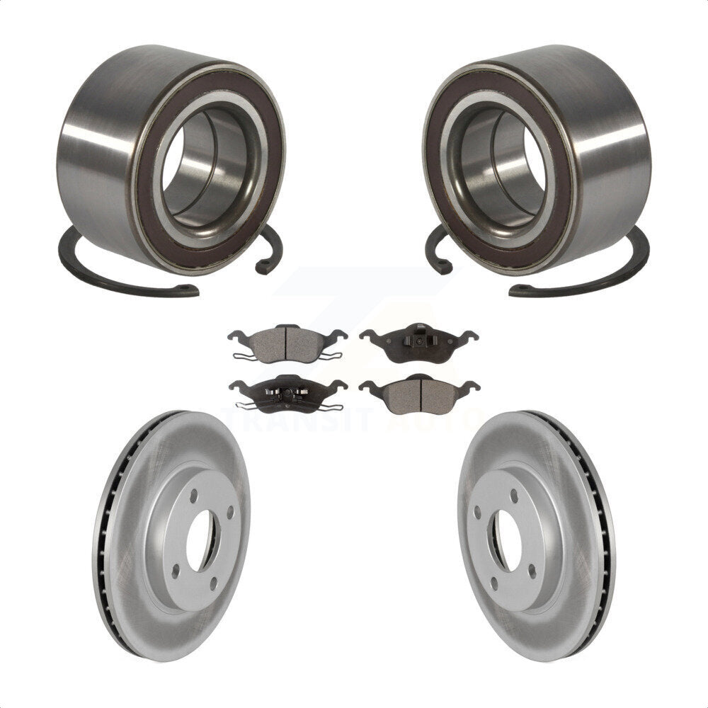Wheel Bearing Coated Disc Brake Rotors And Ceramic Pads Front Kit For Ford Focus