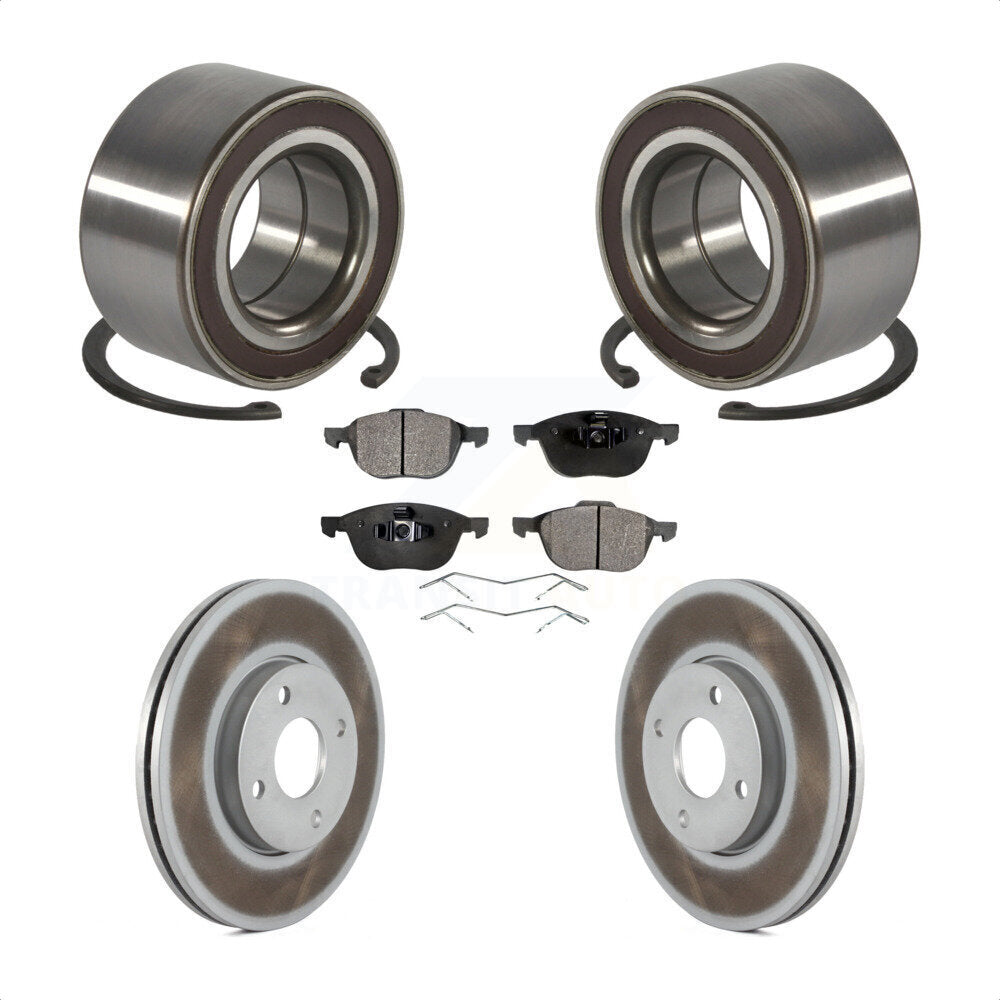 Wheel Bearing Coated Disc Brake Rotor And Pad Front Kit For 2005-2007 Ford Focus