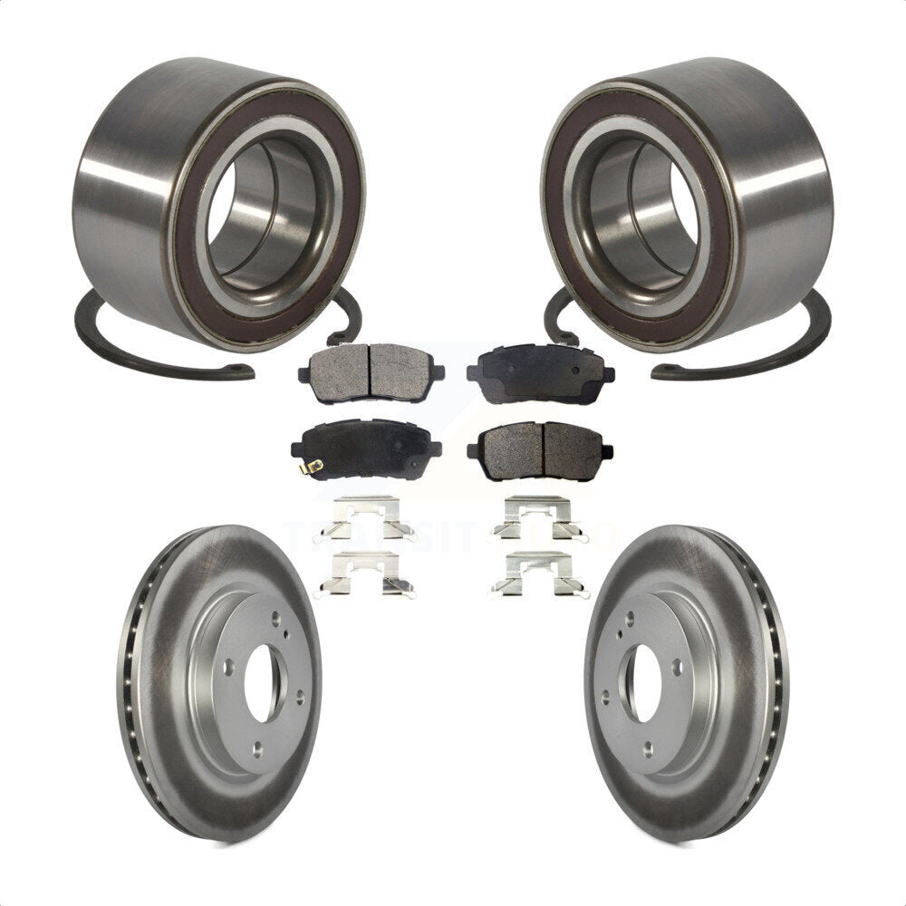 Wheel Bearing Coated Disc Brake Rotor And Ceramic Pads Front Kit For Ford Fiesta